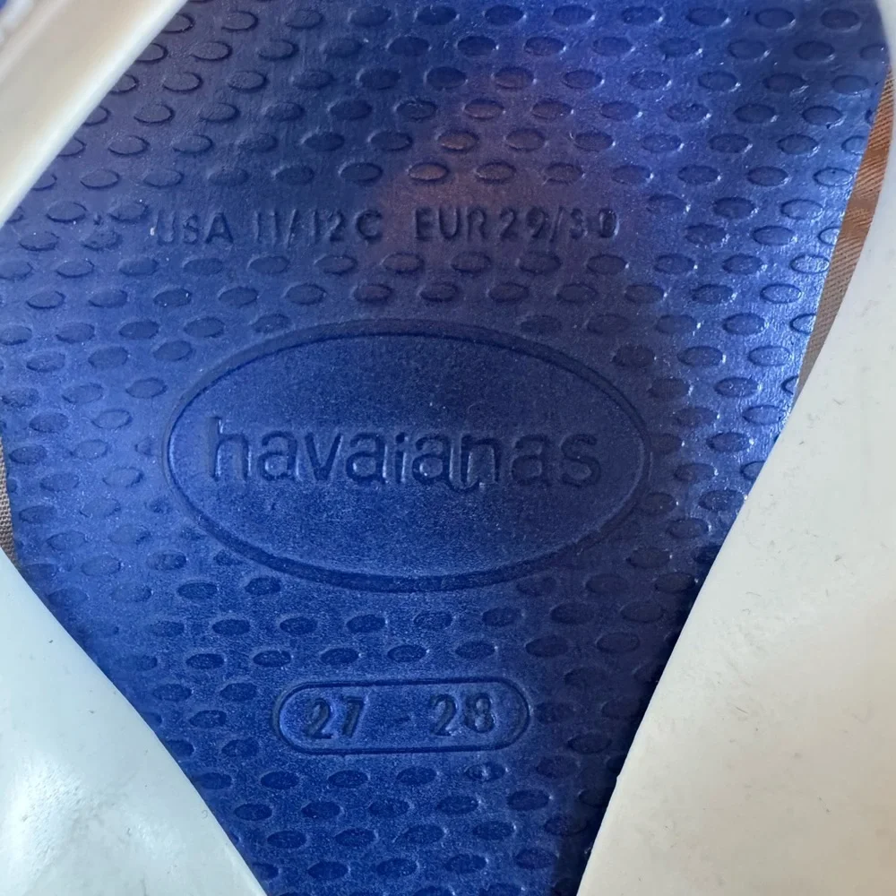 Havaianas Classic Blue and White Sandals kids Size 11